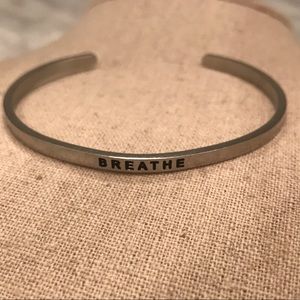 Mantra Brand Silver Cuff- Breathe